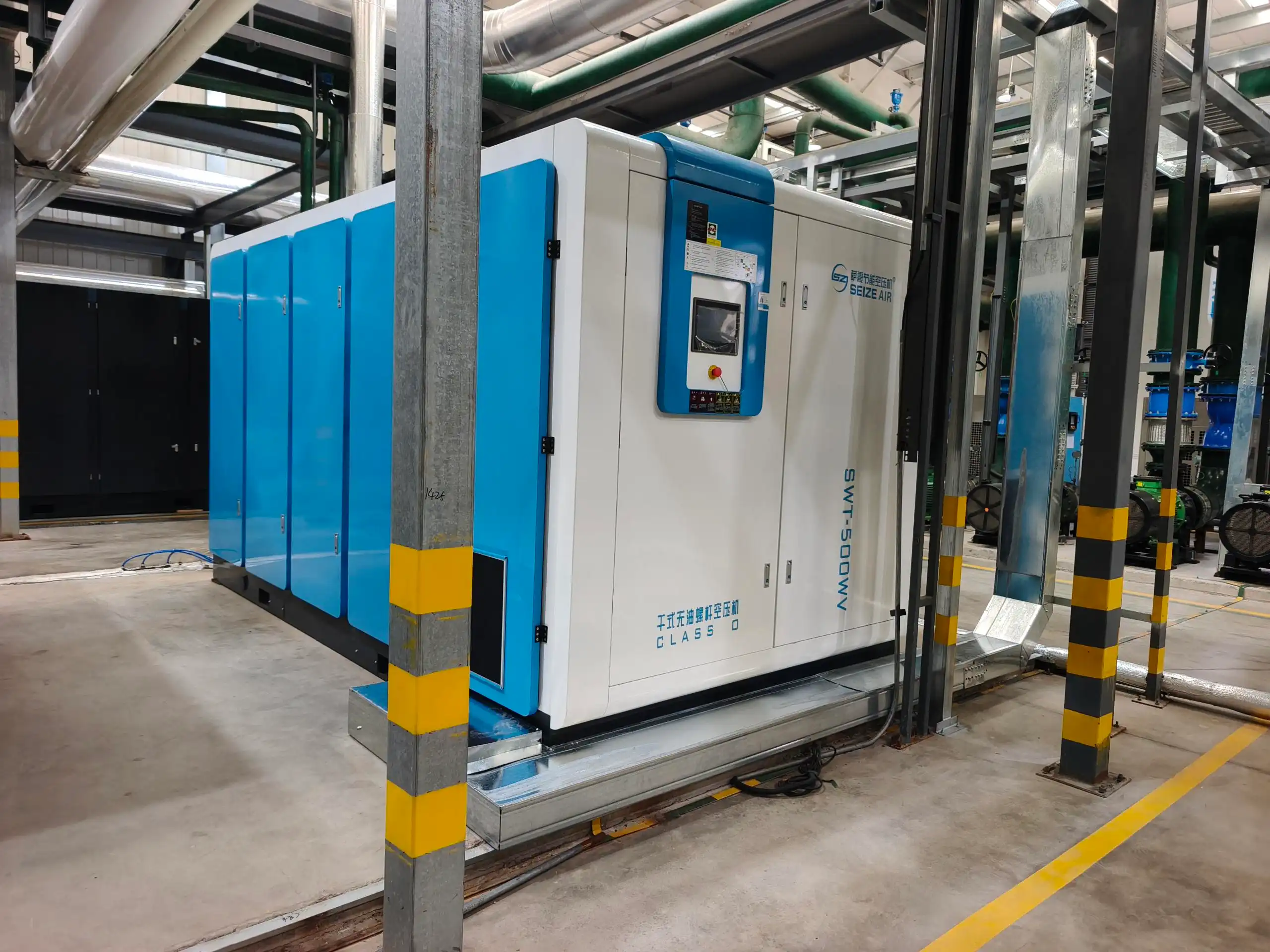 500KW PM VSD ड्राय प्रकार तेल-मुक्त स्क्रू एअर कंप्रेसर